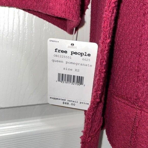 FREE PEOPLE Bunny Bell Sleeve Top in Queen Pomegranate Sz XS - Picture 8 of 9